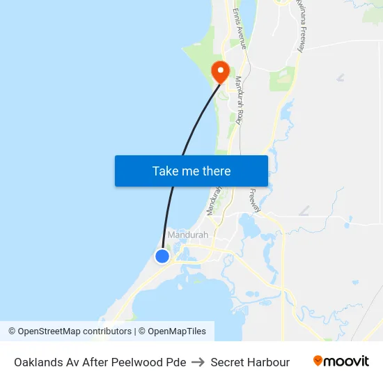 Oaklands Av After Peelwood Pde to Secret Harbour map