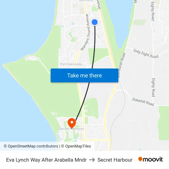 Eva Lynch Way After Arabella Mndr to Secret Harbour map