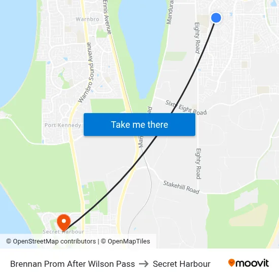 Brennan Prom After Wilson Pass to Secret Harbour map
