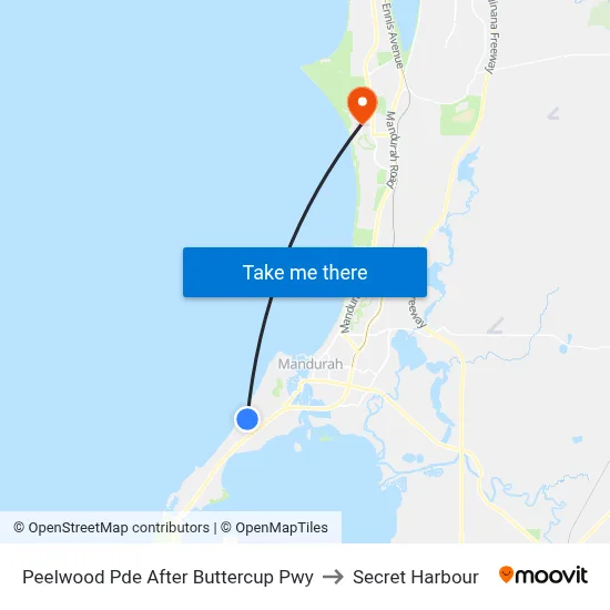 Peelwood Pde After Buttercup Pwy to Secret Harbour map