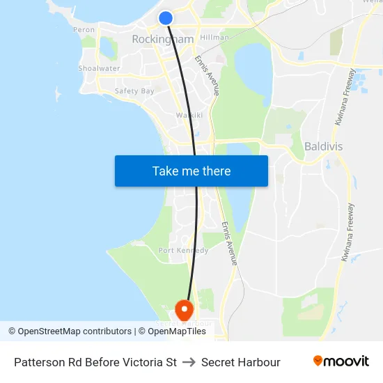 Patterson Rd Before Victoria St to Secret Harbour map