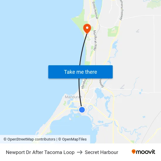 Newport Dr After Tacoma Loop to Secret Harbour map