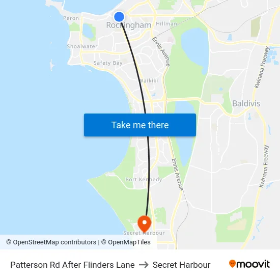 Patterson Rd After Flinders Lane to Secret Harbour map