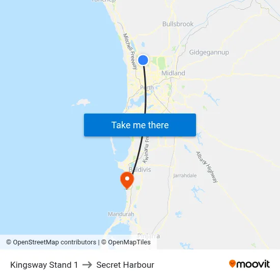 Kingsway   Stand 1 to Secret Harbour map