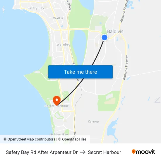 Safety Bay Rd After Arpenteur Dr to Secret Harbour map
