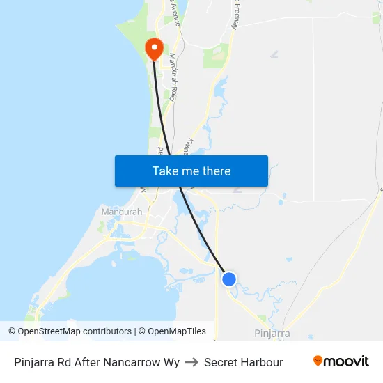 Pinjarra Rd After Nancarrow Wy to Secret Harbour map