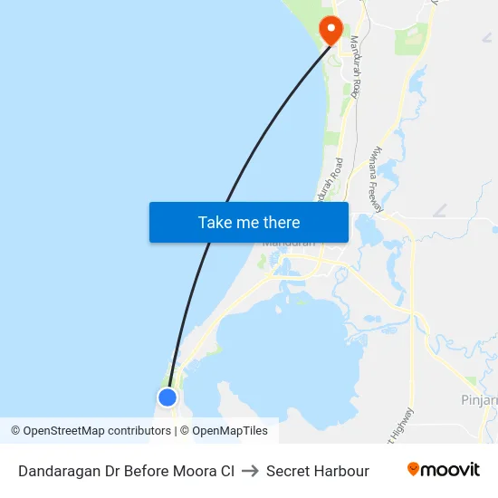 Dandaragan Dr Before Moora Cl to Secret Harbour map