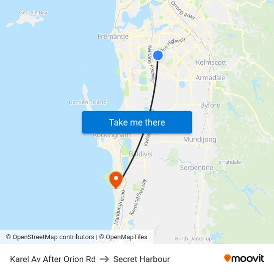 Karel Av After Orion Rd to Secret Harbour map