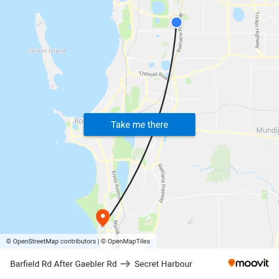 Barfield Rd After Gaebler Rd to Secret Harbour map