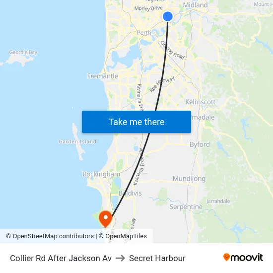 Collier Rd After Jackson Av to Secret Harbour map