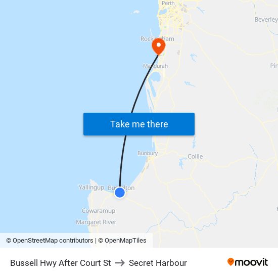 Bussell Hwy After Court St to Secret Harbour map