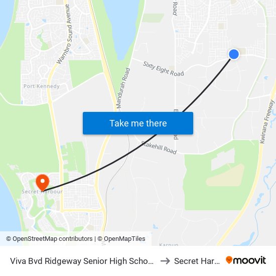 Viva Bvd Ridgeway Senior High School Stand 1 to Secret Harbour map