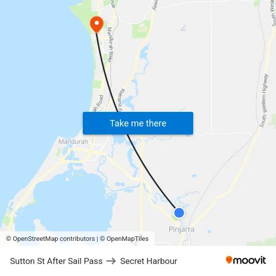 Sutton St After Sail Pass to Secret Harbour map