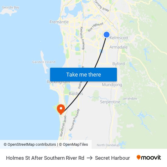 Holmes St After Southern River Rd to Secret Harbour map