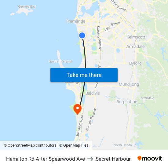 Hamilton Rd After Spearwood Ave to Secret Harbour map