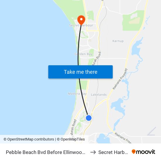 Pebble Beach Bvd Before Ellinwoodloop to Secret Harbour map