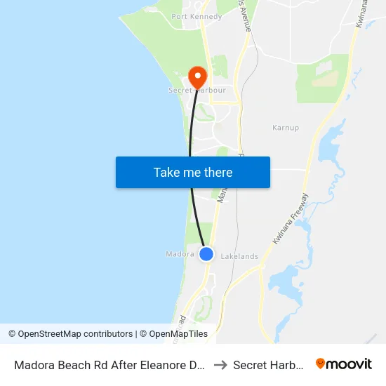 Madora Beach Rd After Eleanore Dr to Secret Harbour map