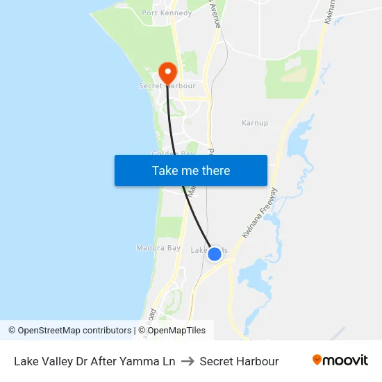 Lake Valley Dr After Yamma Ln to Secret Harbour map
