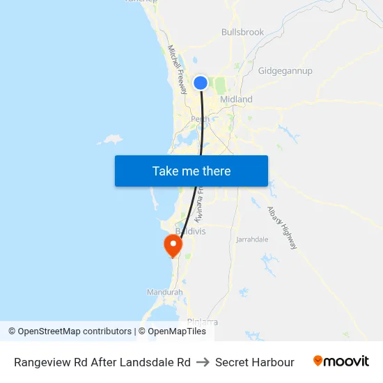 Rangeview Rd After Landsdale Rd to Secret Harbour map