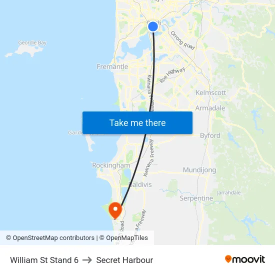William St Stand 6 to Secret Harbour map