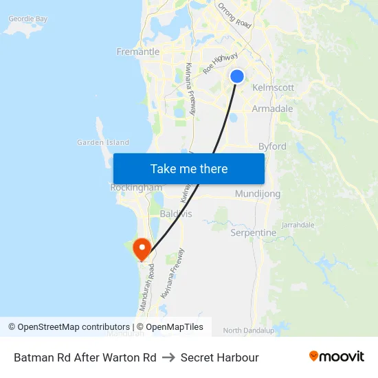 Batman Rd After Warton Rd to Secret Harbour map
