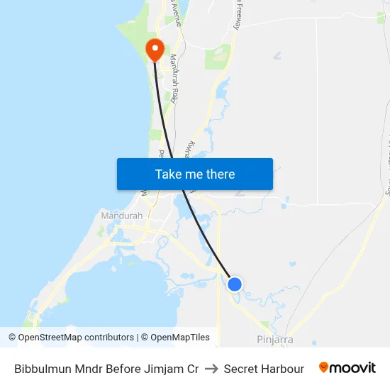 Bibbulmun Mndr Before Jimjam Cr to Secret Harbour map