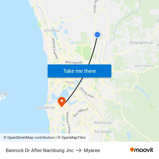 Banrock Dr After Nambung Jnc to Myaree map