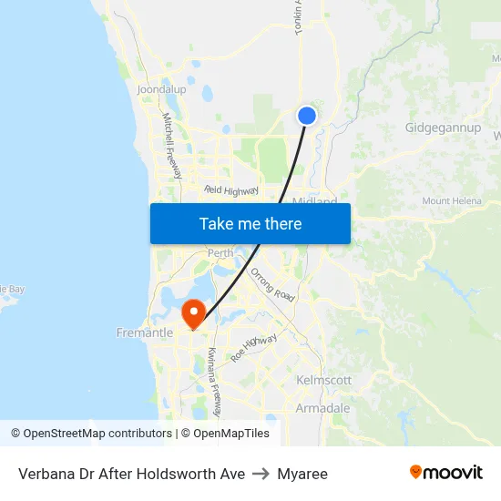 Verbana Dr After Holdsworth Ave to Myaree map