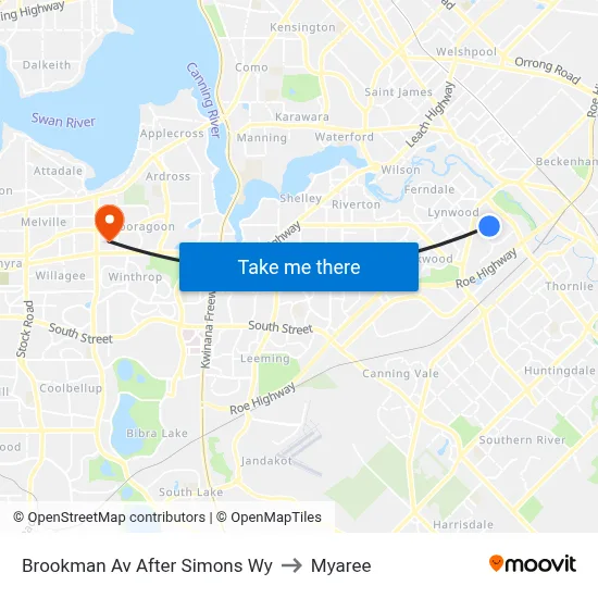 Brookman Av After Simons Wy to Myaree map