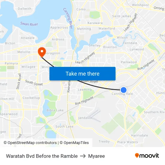 Waratah Bvd Before the Ramble to Myaree map