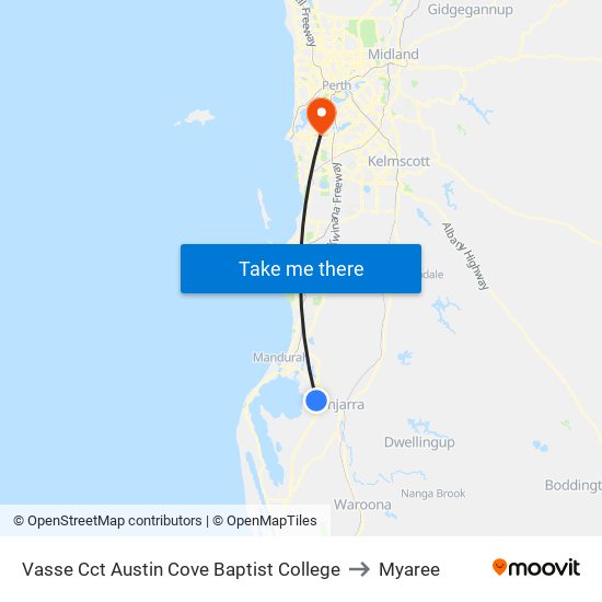 Vasse Cct Austin Cove Baptist College to Myaree map