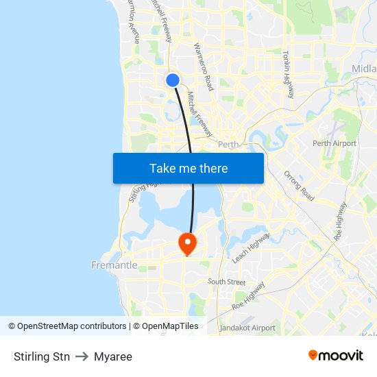 Stirling Stn to Myaree map