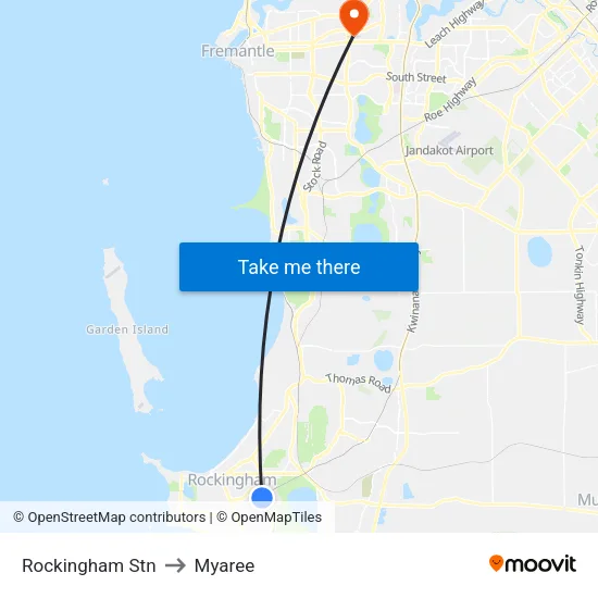 Rockingham Stn to Myaree map