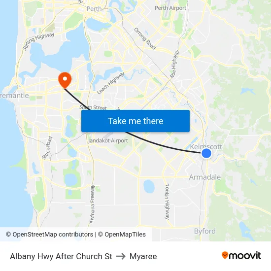 Albany Hwy After Church St to Myaree map