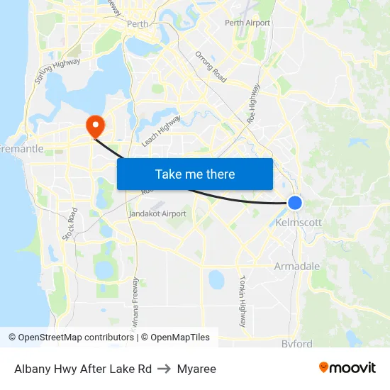 Albany Hwy After Lake Rd to Myaree map