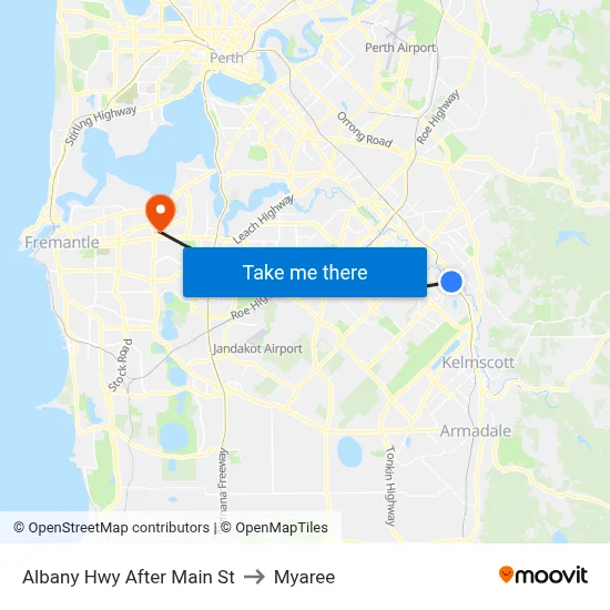 Albany Hwy After Main St to Myaree map