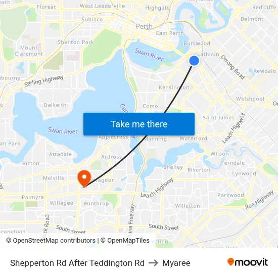 Shepperton Rd After Teddington Rd to Myaree map