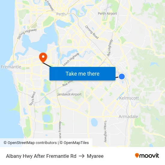Albany Hwy After Fremantle Rd to Myaree map