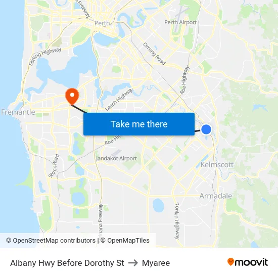 Albany Hwy Before  Dorothy  St to Myaree map