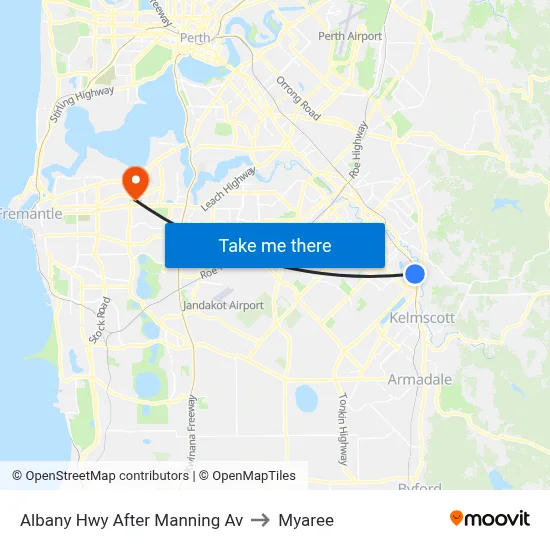 Albany Hwy After Manning Av to Myaree map