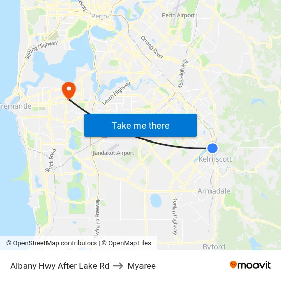 Albany Hwy After Lake Rd to Myaree map