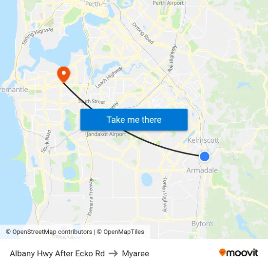 Albany Hwy After Ecko Rd to Myaree map