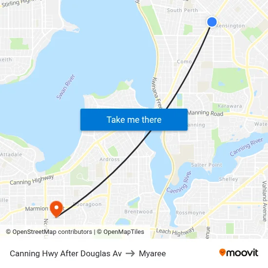 Canning Hwy After Douglas Av to Myaree map
