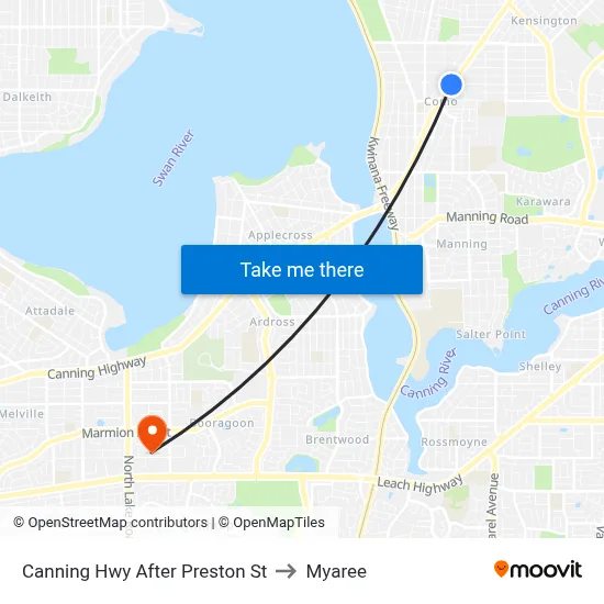 Canning Hwy After Preston St to Myaree map