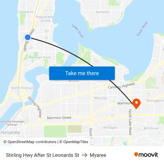 Stirling Hwy After St Leonards St to Myaree map