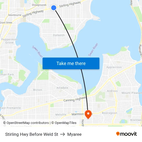 Stirling Hwy Before Weld St to Myaree map
