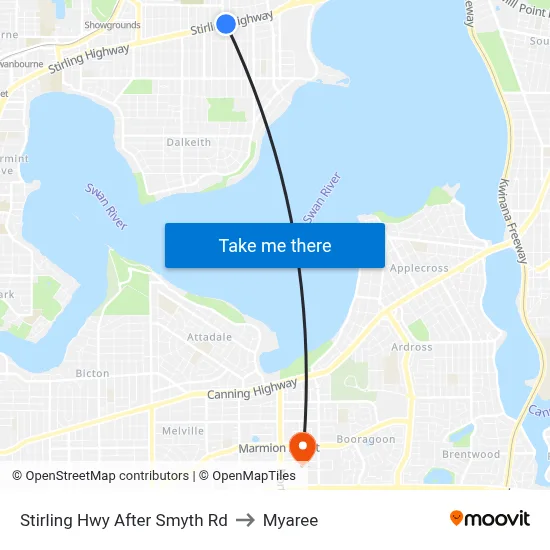 Stirling Hwy After Smyth Rd to Myaree map
