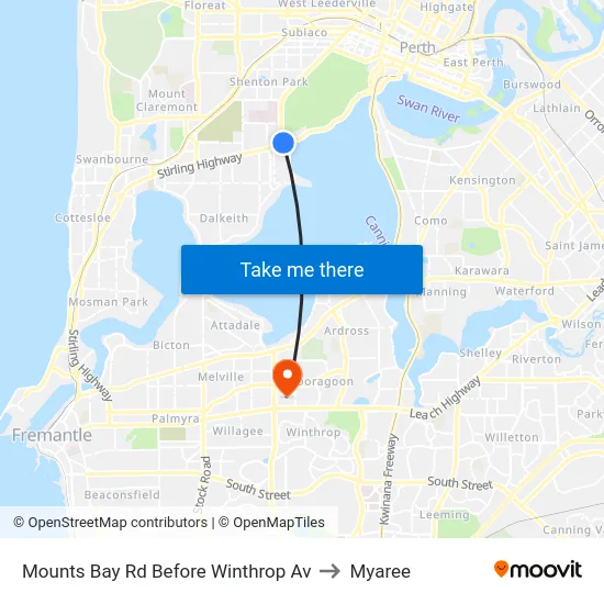 Mounts Bay Rd Before Winthrop Av to Myaree map