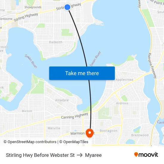 Stirling Hwy Before Webster St to Myaree map
