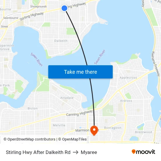 Stirling Hwy After Dalkeith Rd to Myaree map